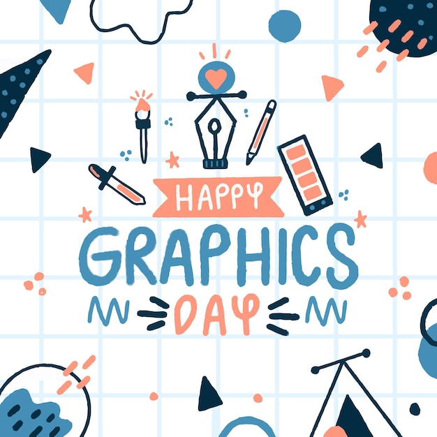 Gratis vector hand getekend wereld grafische dag illustratie