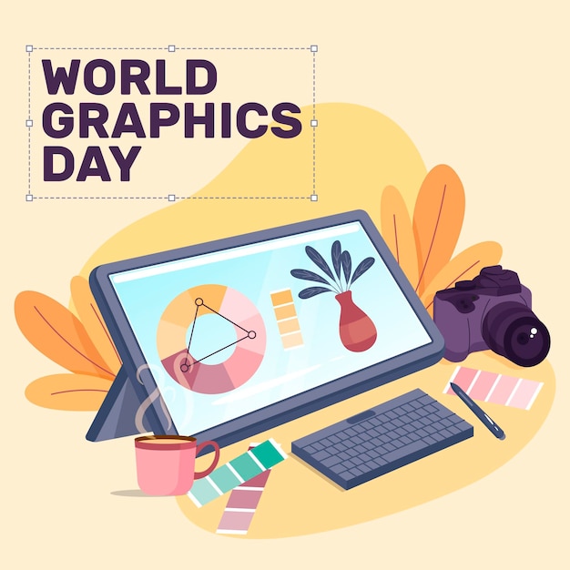 Gratis vector hand getekend wereld grafische dag illustratie