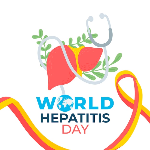 Hand getekend wereld hepatitis dag illustratie
