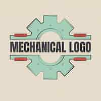 Gratis vector hand getekend werktuigbouwkundig logo