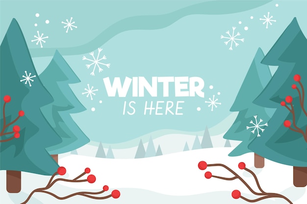 Gratis vector hand getekend winter achtergrond