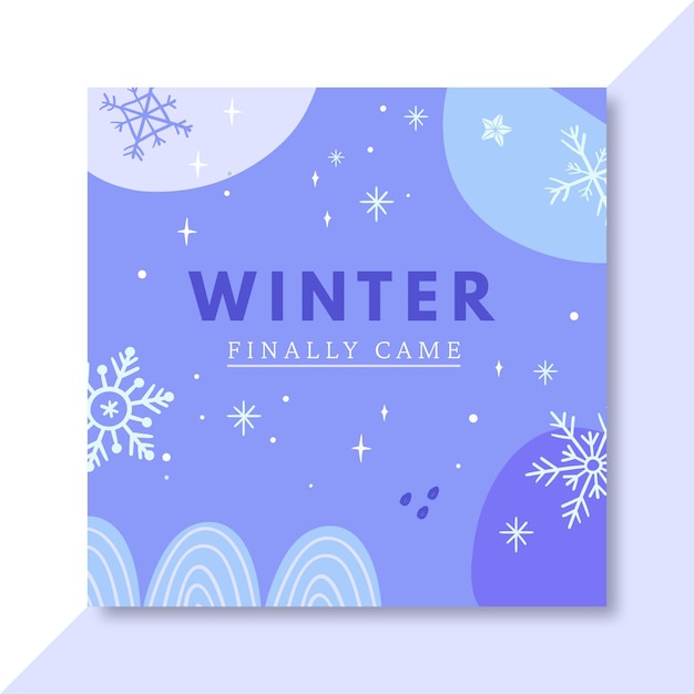 Gratis vector hand getekend winter facebook berichtsjabloon