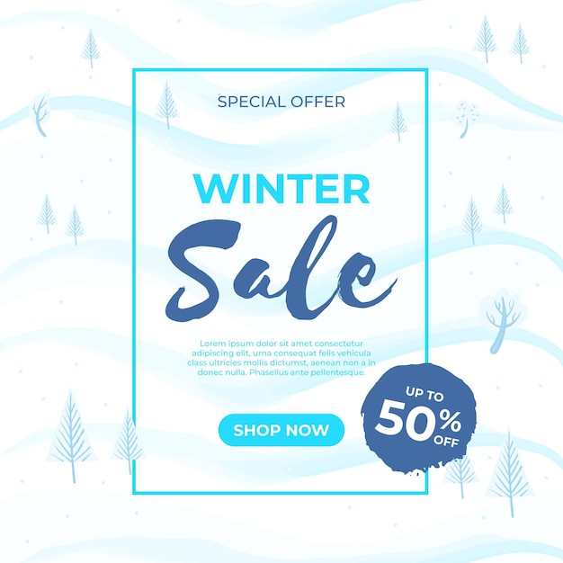 Gratis vector hand getekend winteraanbieding