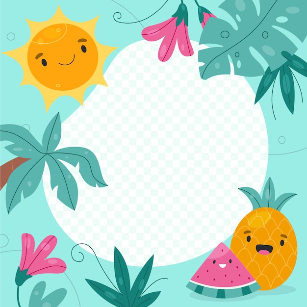 Gratis vector hand getekend zomer facebook frame