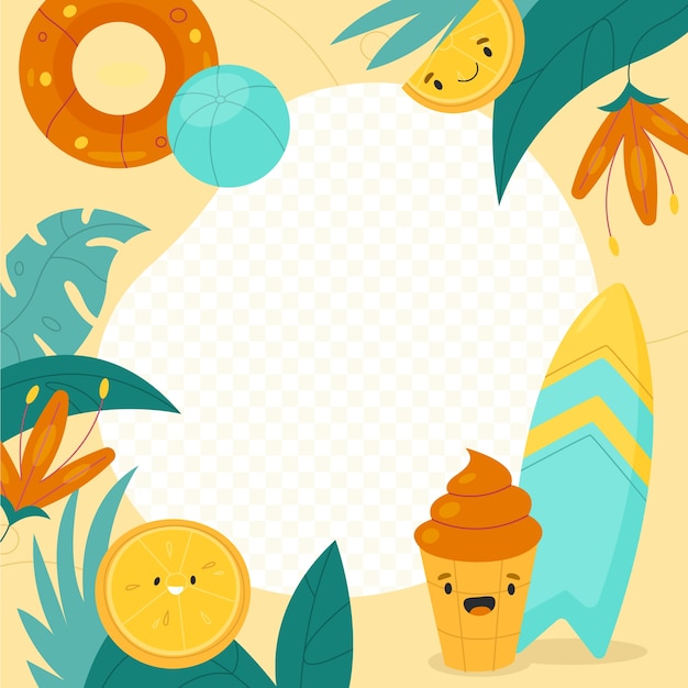 Gratis vector hand getekend zomer facebook frame