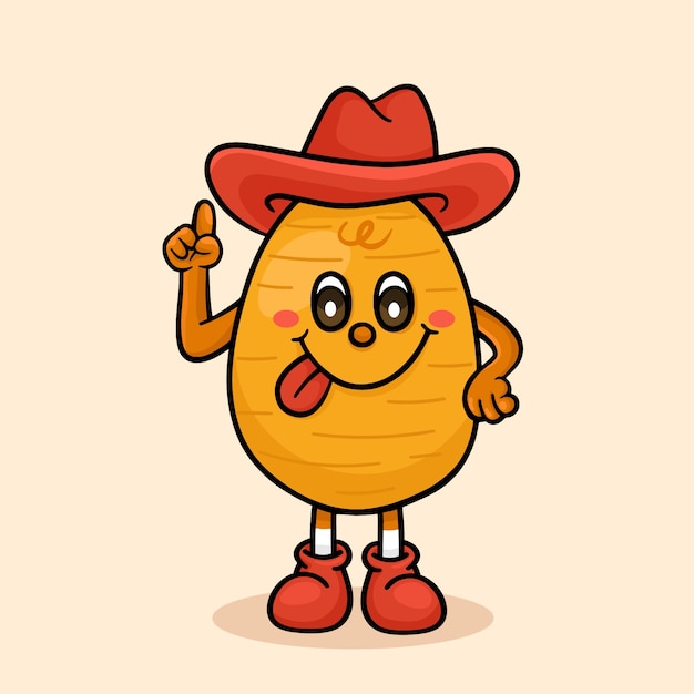 Gratis vector hand getekende aardappel cartoon afbeelding