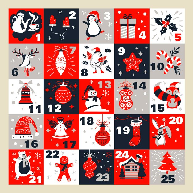 Hand getekende adventskalender