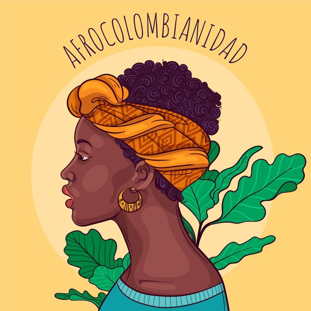 Hand getekende afrocolombianidad illustratie