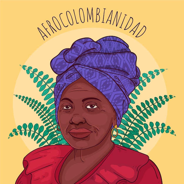 Hand getekende afrocolombianidad illustratie