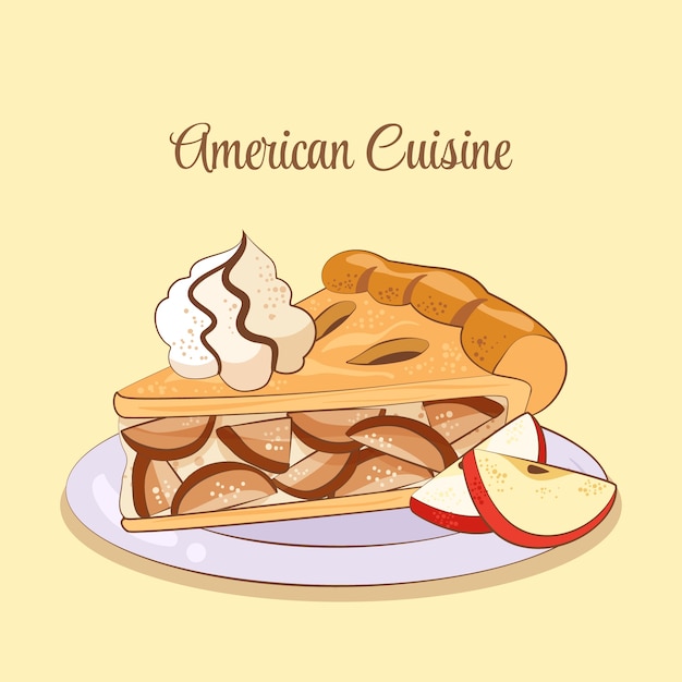 Gratis vector hand getekende amerikaanse keuken illustratie