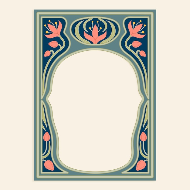 Gratis vector hand getekende art nouveau frame