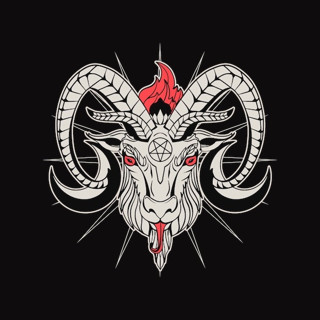 Hand getekende baphomet illustratie