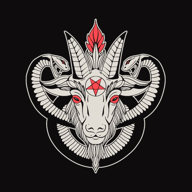 Gratis vector hand getekende baphomet illustratie