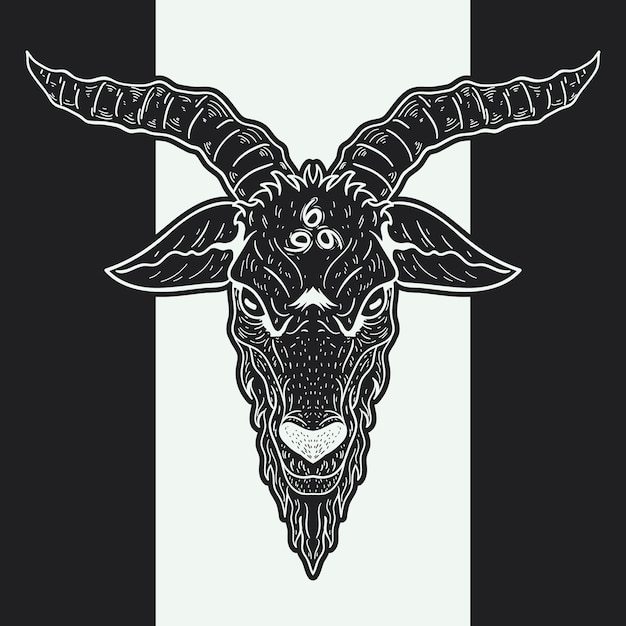 Gratis vector hand getekende baphomet illustratie