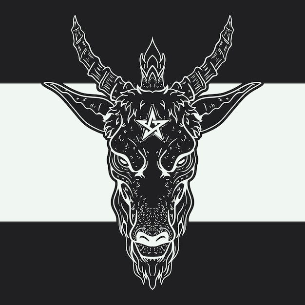 Gratis vector hand getekende baphomet illustratie