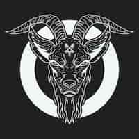 Gratis vector hand getekende baphomet illustratie