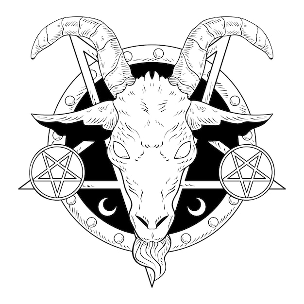 Gratis vector hand getekende baphomet illustratie