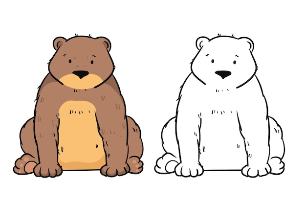 Gratis vector hand getekende beer schets illustratie