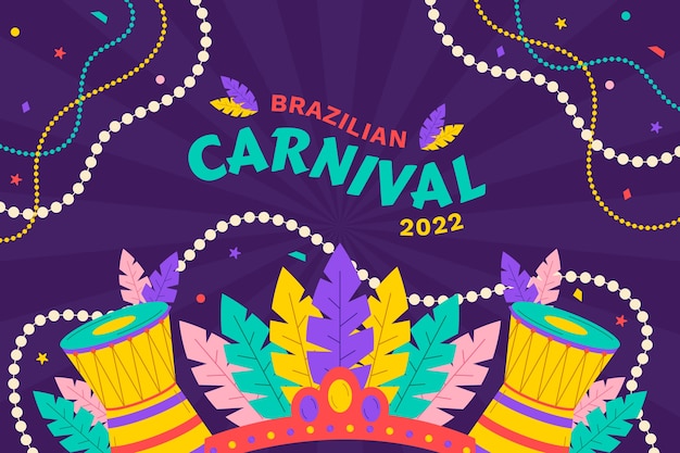 Hand getekende Braziliaanse carnaval achtergrond