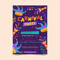 Gratis vector hand getekende braziliaanse carnaval verticale poster sjabloon