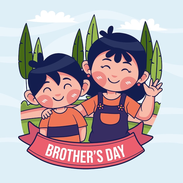 Gratis vector hand getekende broers dag illustratie