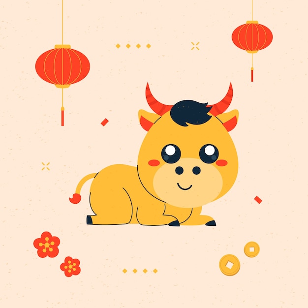 Gratis vector hand getekende chinese dierenriem dieren illustratie