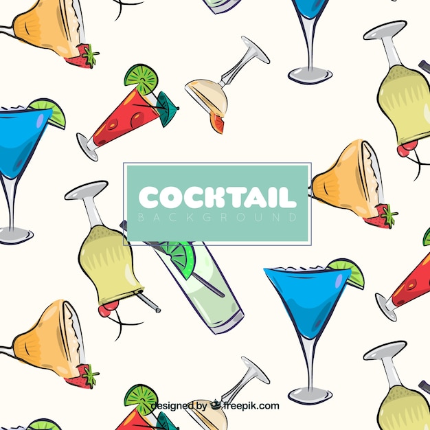 Gratis vector hand getekende cocktail achtergrond