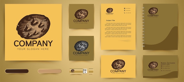 Hand getekende cookies logo en business branding sjabloon ontwerpen inspiratie geïsoleerd op witte achtergrond