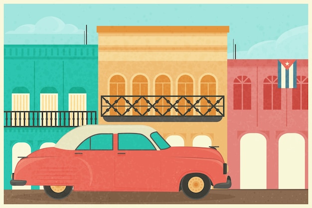 Gratis vector hand getekende cuba illustratie