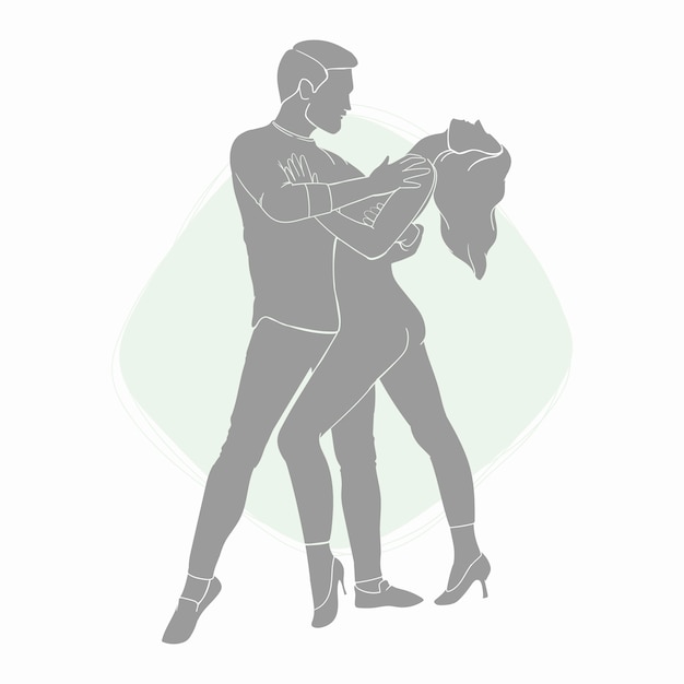 Gratis vector hand getekende danser silhouet