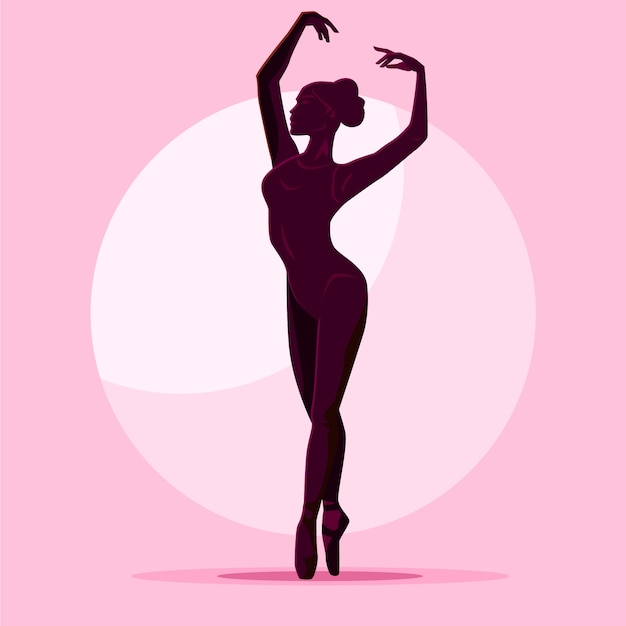 Gratis vector hand getekende danser silhouet