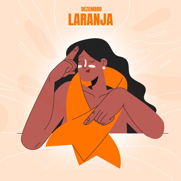 Hand getekende dezembro laranja illustratie