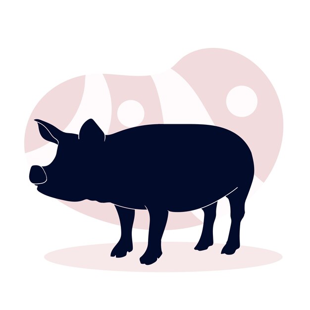 Hand getekende dieren silhouet illustratie