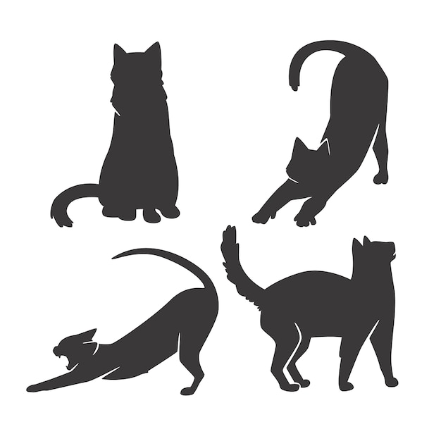 Gratis vector hand getekende dieren silhouet illustratie