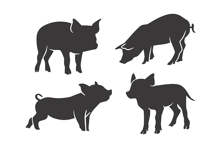 Gratis Vector hand getekende dieren silhouet illustratie