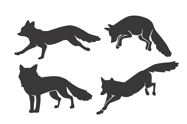 Hand getekende dieren silhouet illustratie