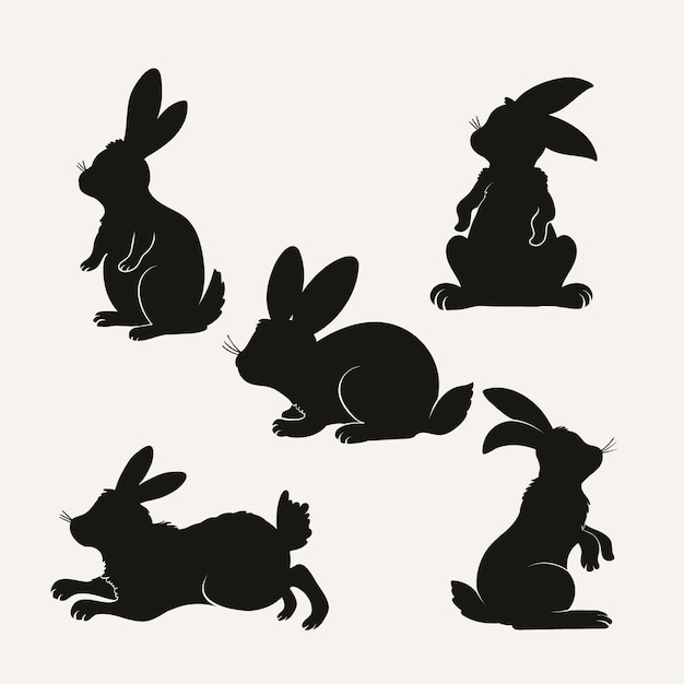 Hand getekende dieren silhouet illustratie