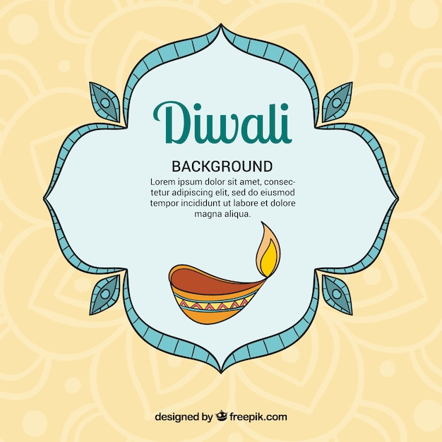 Gratis vector hand getekende diwali achtergrond