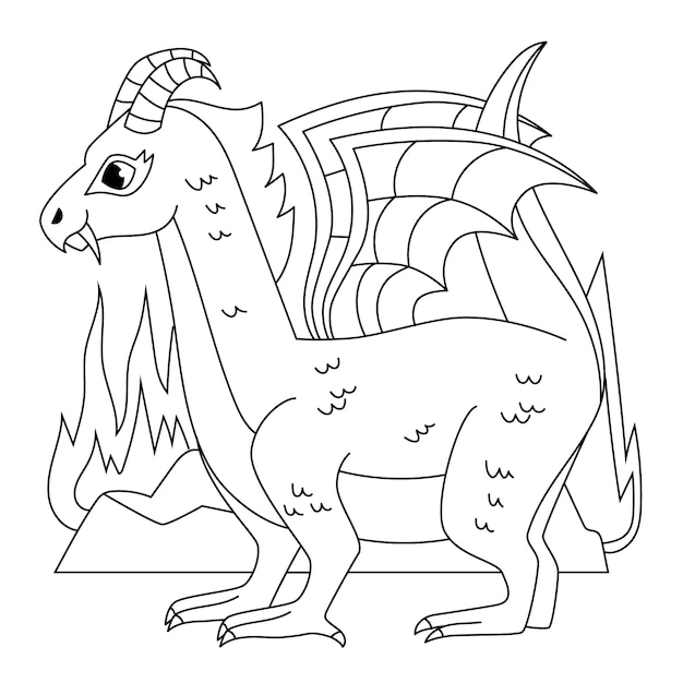 Hand getekende draak schets illustratie
