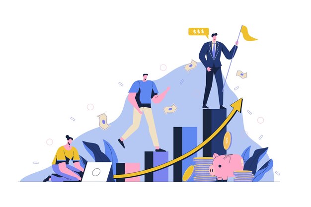 Hand getekende financiële leiders illustratie