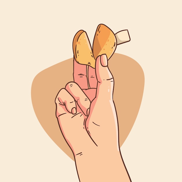 Gratis vector hand getekende gelukskoekje illustratie