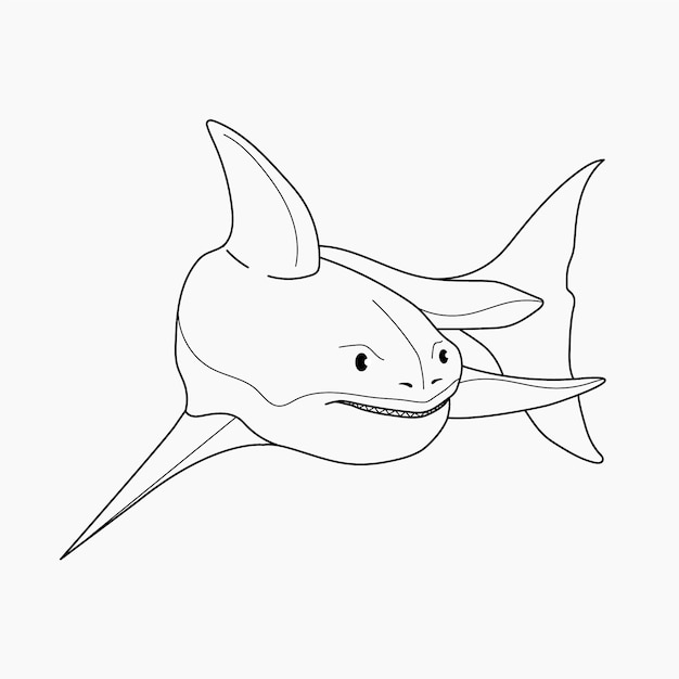 Hand getekende haai schets illustratie