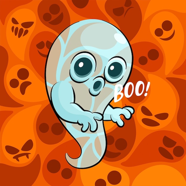 Gratis vector hand getekende halloween spookillustratie