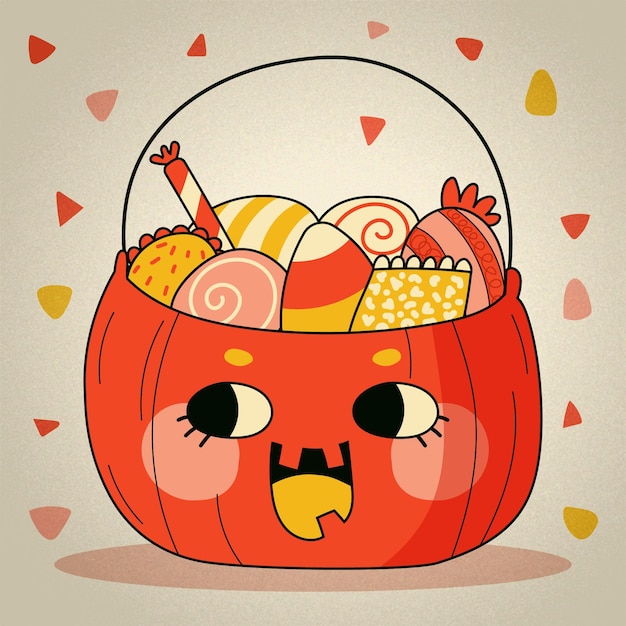 Gratis vector hand getekende halloween tas illustratie