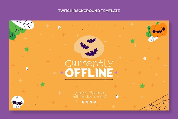 Hand getekende halloween twitch achtergrond