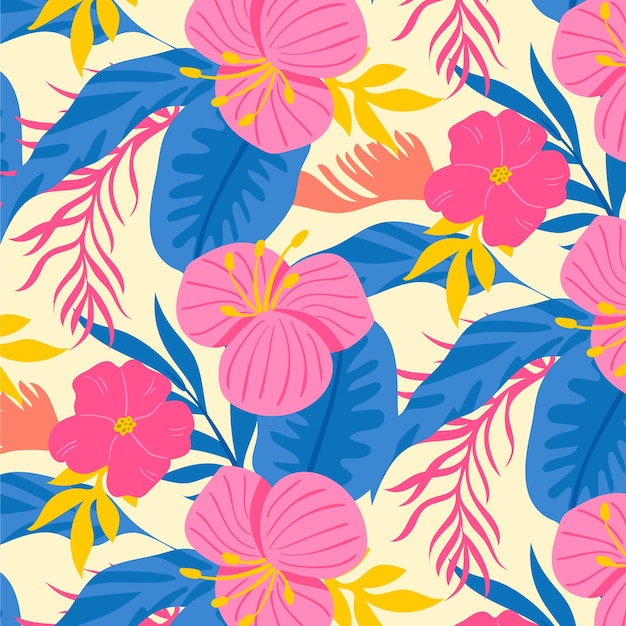 Hand getekende Hawaiiaanse shirt patroon illustratie