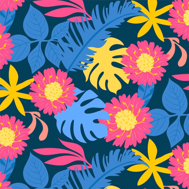 Hand getekende Hawaiiaanse shirt patroon illustratie