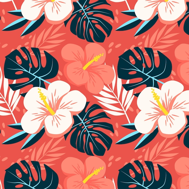 Hand getekende Hawaiiaanse shirt patroon illustratie