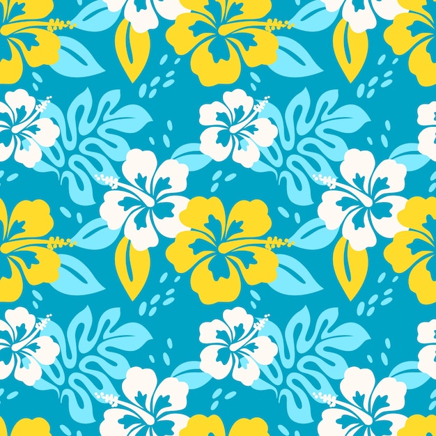 Hand getekende Hawaiiaanse shirt patroon illustratie