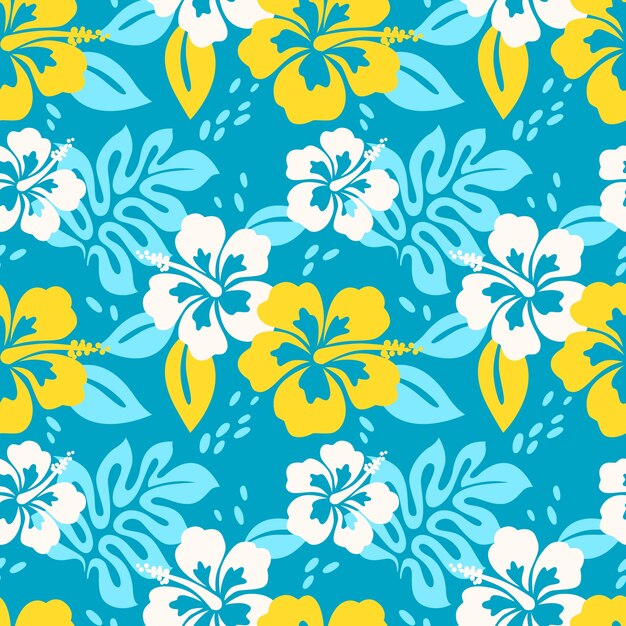 Hand getekende Hawaiiaanse shirt patroon illustratie